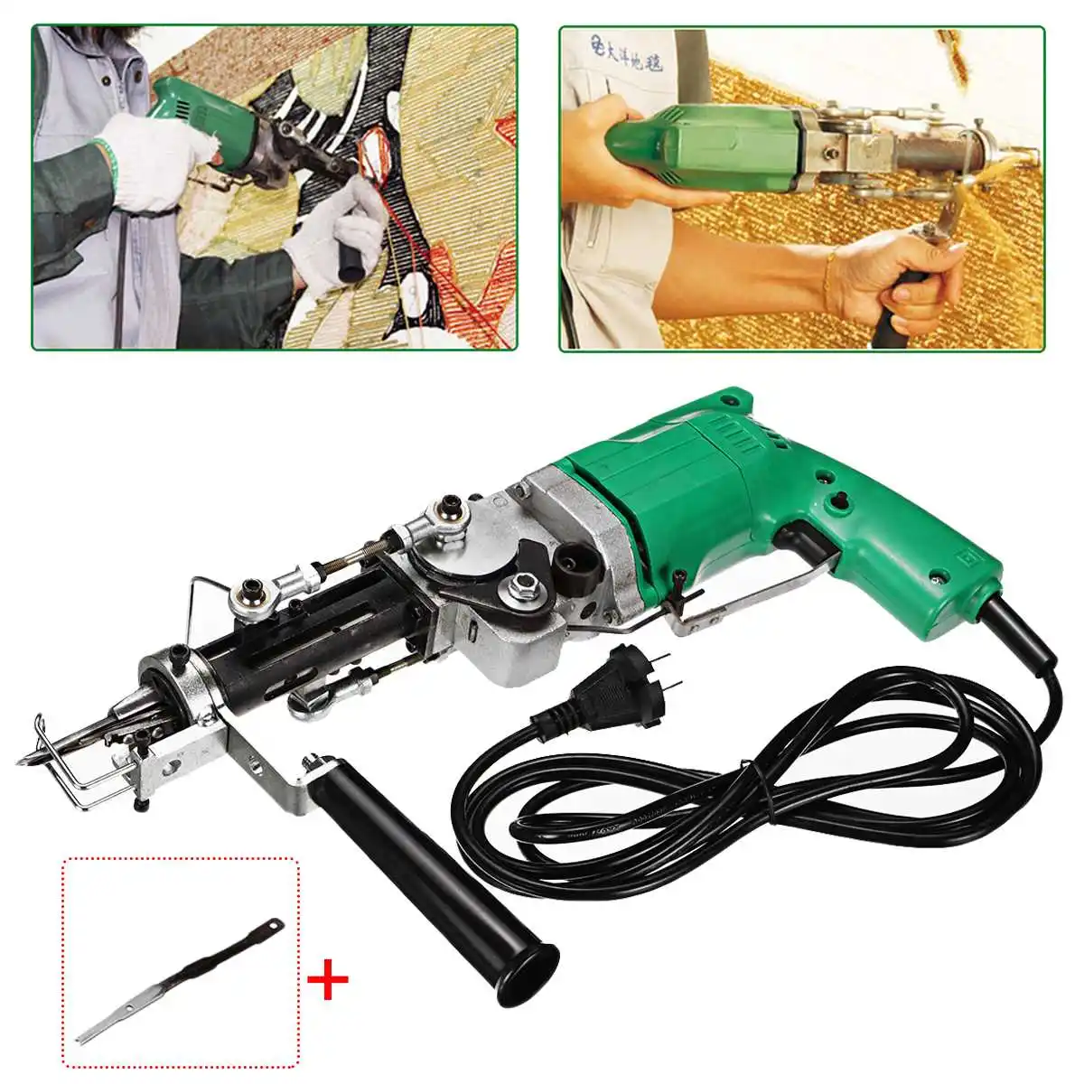 

Portable Electric Hand Rug Tufting Gun 220V 240W 2400rpm Carpet Weaving Rug Machine Cut&Loop Pile 50~60Hz Variable Speed