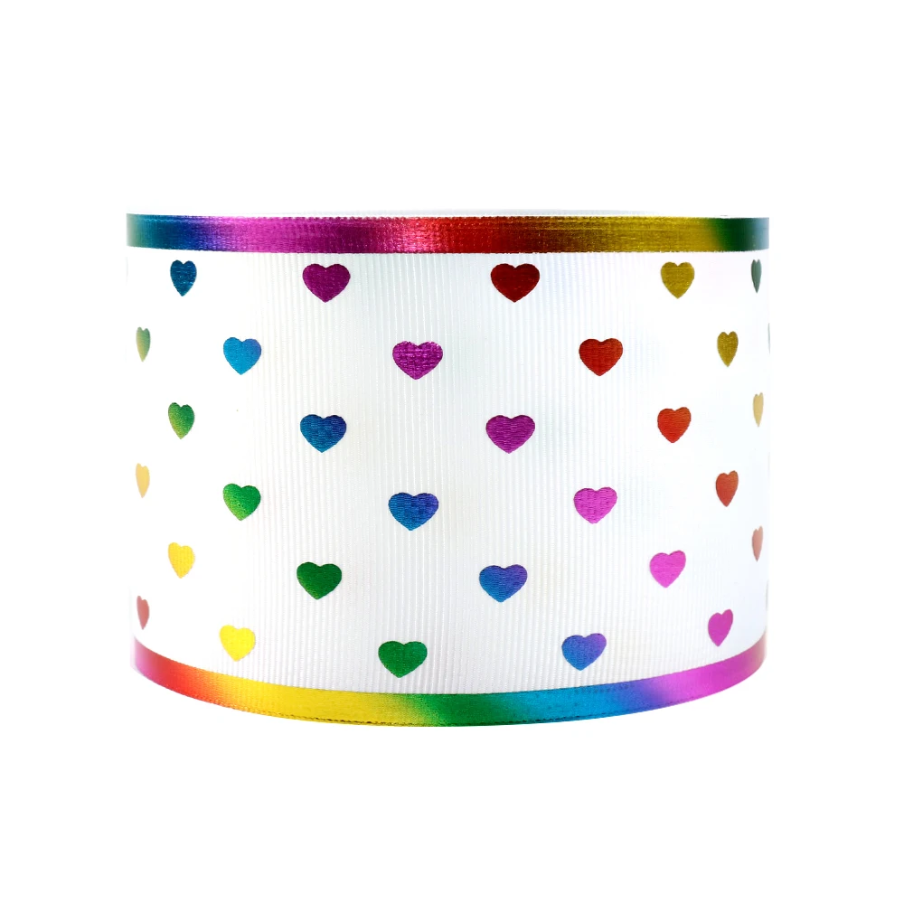 Аксессуары David 3 дюйма 75 мм 50 ярдов/рулон лазерное золото с принтом сердца