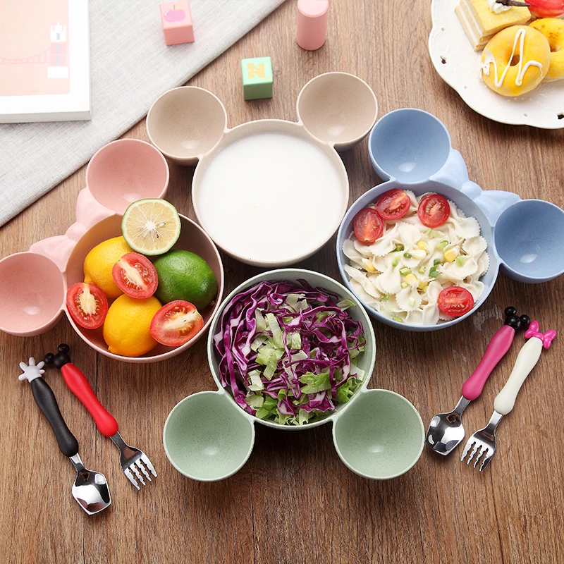 Детская мультяшная миска посуда Ланч бокс детская для кормления риса младенцев