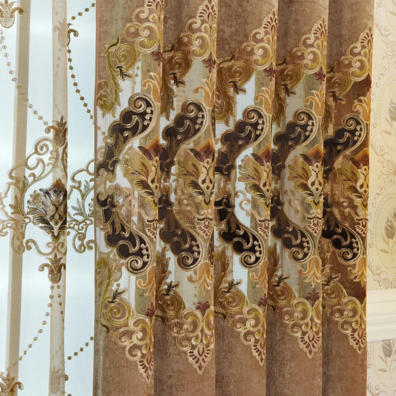 Новые европейские водорастворимые вышитые занавески для гостиной спальни|embroidered