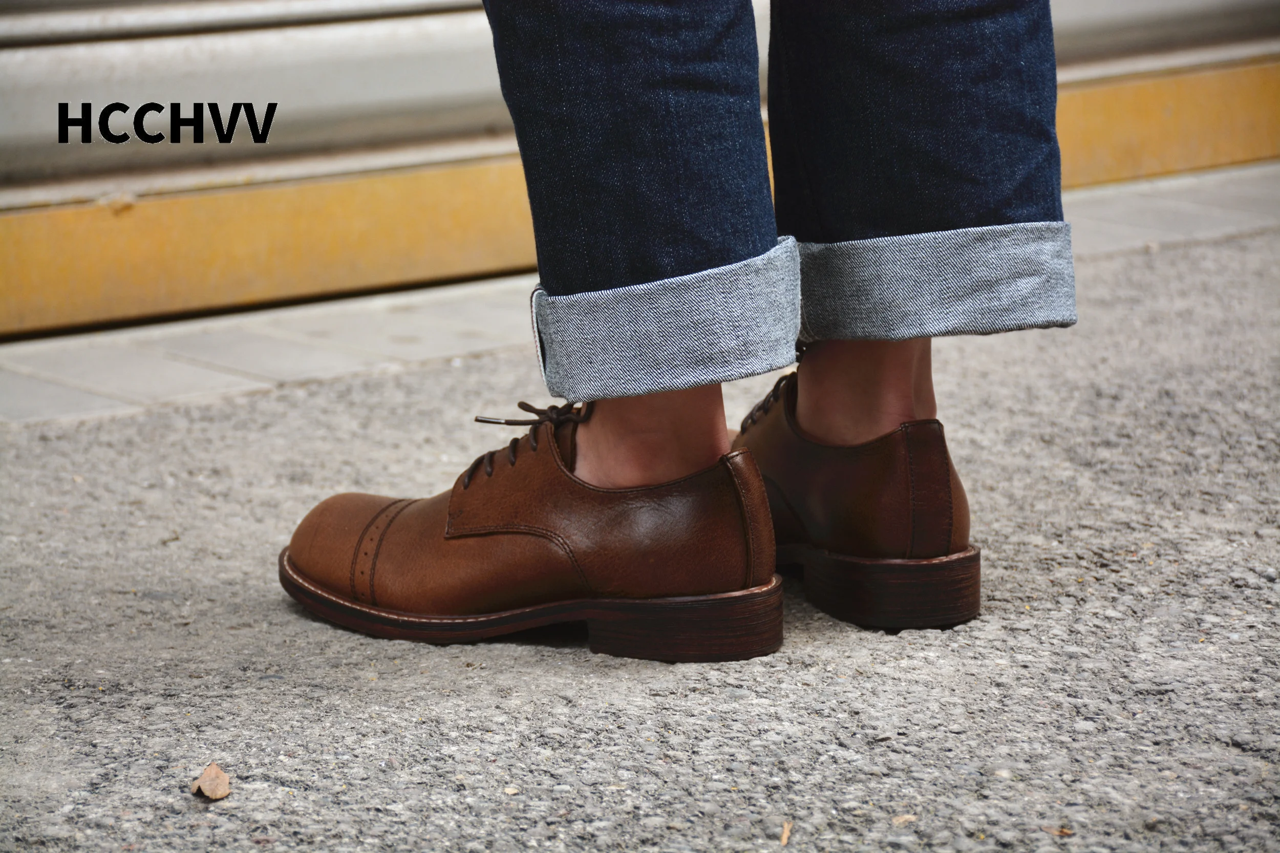 men's Oxford casual shoes Retro work handmade machine paratrooper men loafers leather | Обувь