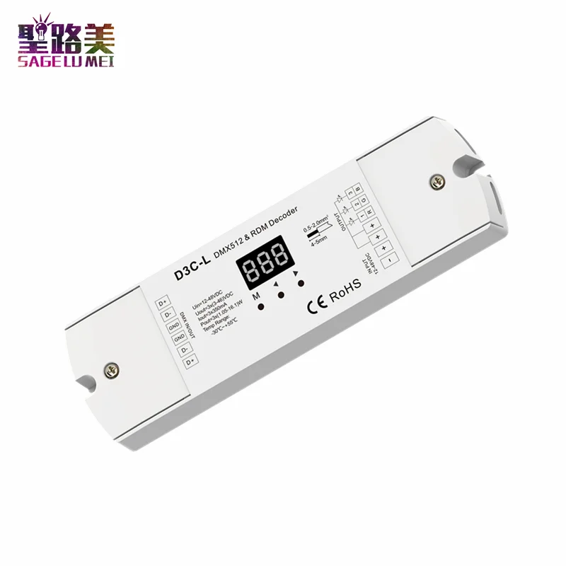 12 48 В постоянного тока Φ (350 мА)/Φ (700 мА) 3 канальный RGB декодер DMX512 и RDM цифровой