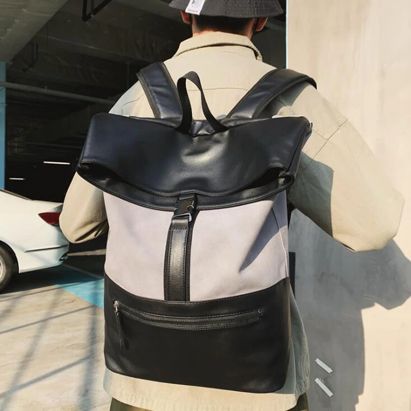 

Роскошный рюкзак из мягкой искусственной кожи для мужчин, высококачественные деловые рюкзаки для ноутбука, модный мужской дорожный рюкзак,...