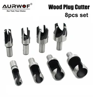 LAVIE 8PCS Wood Plug Cutters Set Woodworking Cutting Tool Wood Drill Bit Claw Cork Drill for Wood 5/8 1/2 3/8 1/4 Inch DB03011