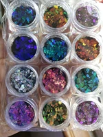 12 colors 12 box chameleon chunky glitter mix 2020 new chunky mix iridescent color shifting glitter for tumblers nail arth6