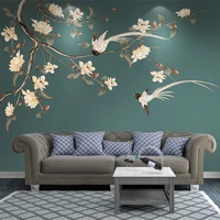 self adhesive wallpaper 3d classic flowers and birds art mural living room tv sofa study home decor wall stickers papel de pared
