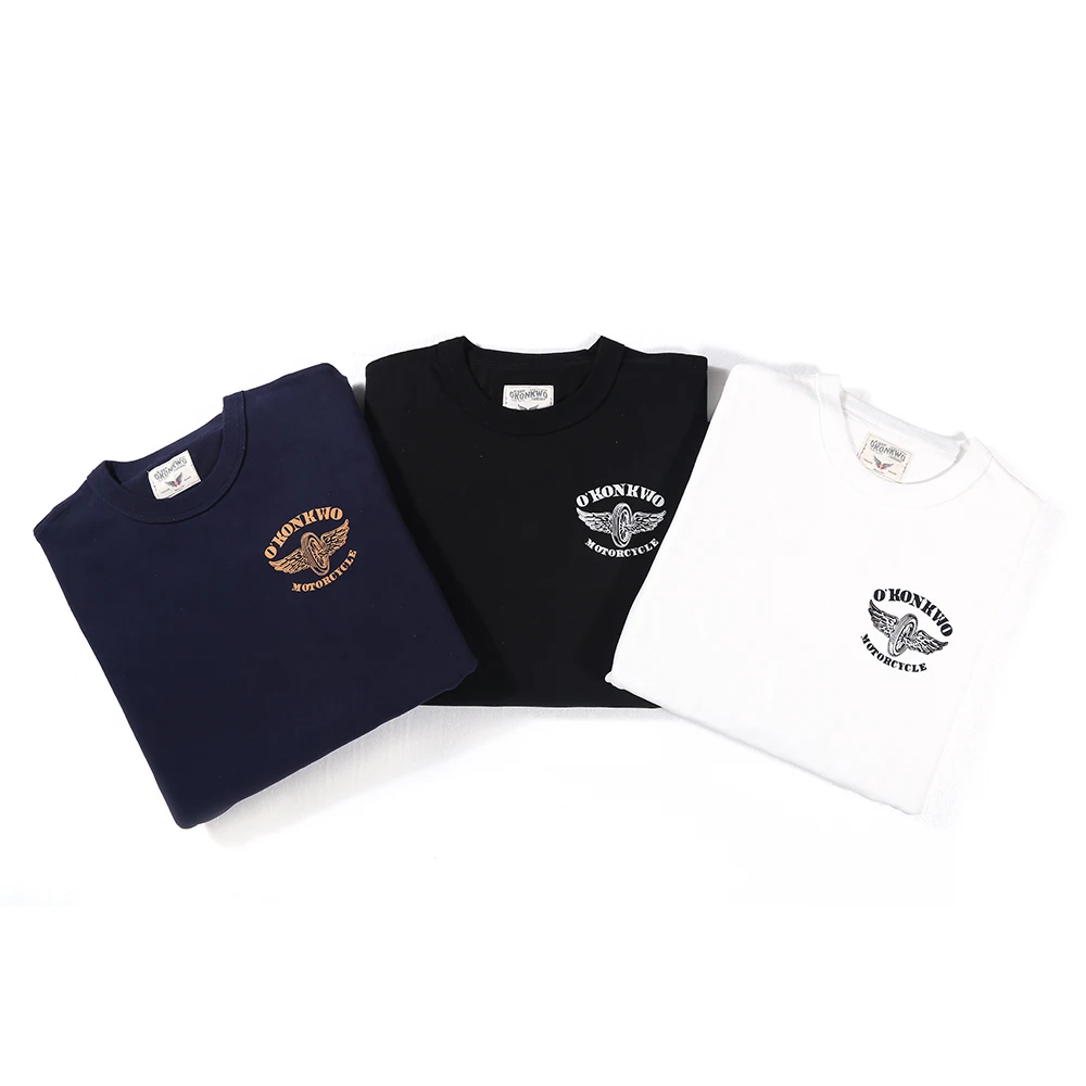Осенне зимняя новая футболка из 100% хлопка мужская мотоциклетная уличная одежда с