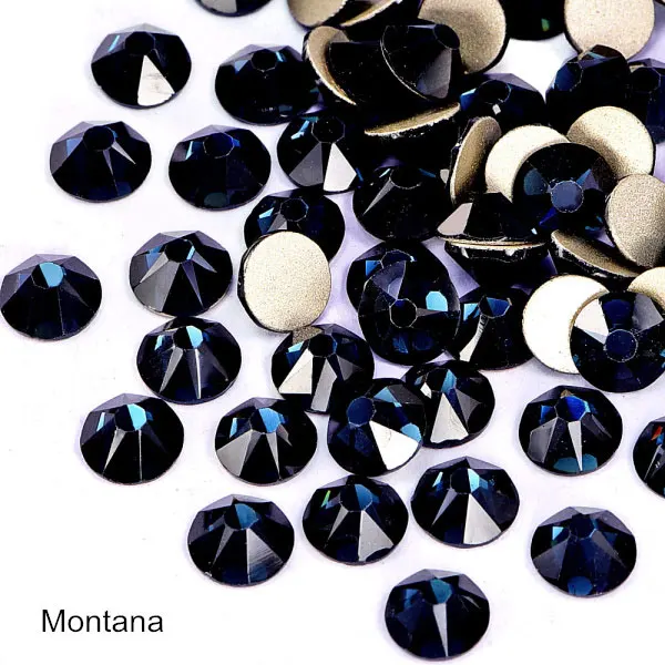 Montana 1440 шт Новые популярные цвета 8 больших+ 8 маленьких 16 граней горный хрусталь Кристалл Flatback не горячей фиксации украшение для ногтей горный хрусталь B3638 - Цвет: Montana