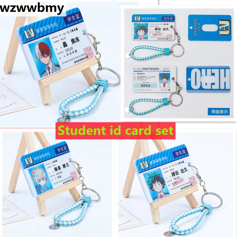 

2021Anime Comics My Hero Academia Key Chain Student Card Bus card Set cosplay Bakugou Katsuki Todoroki Shoto Campus Student ID