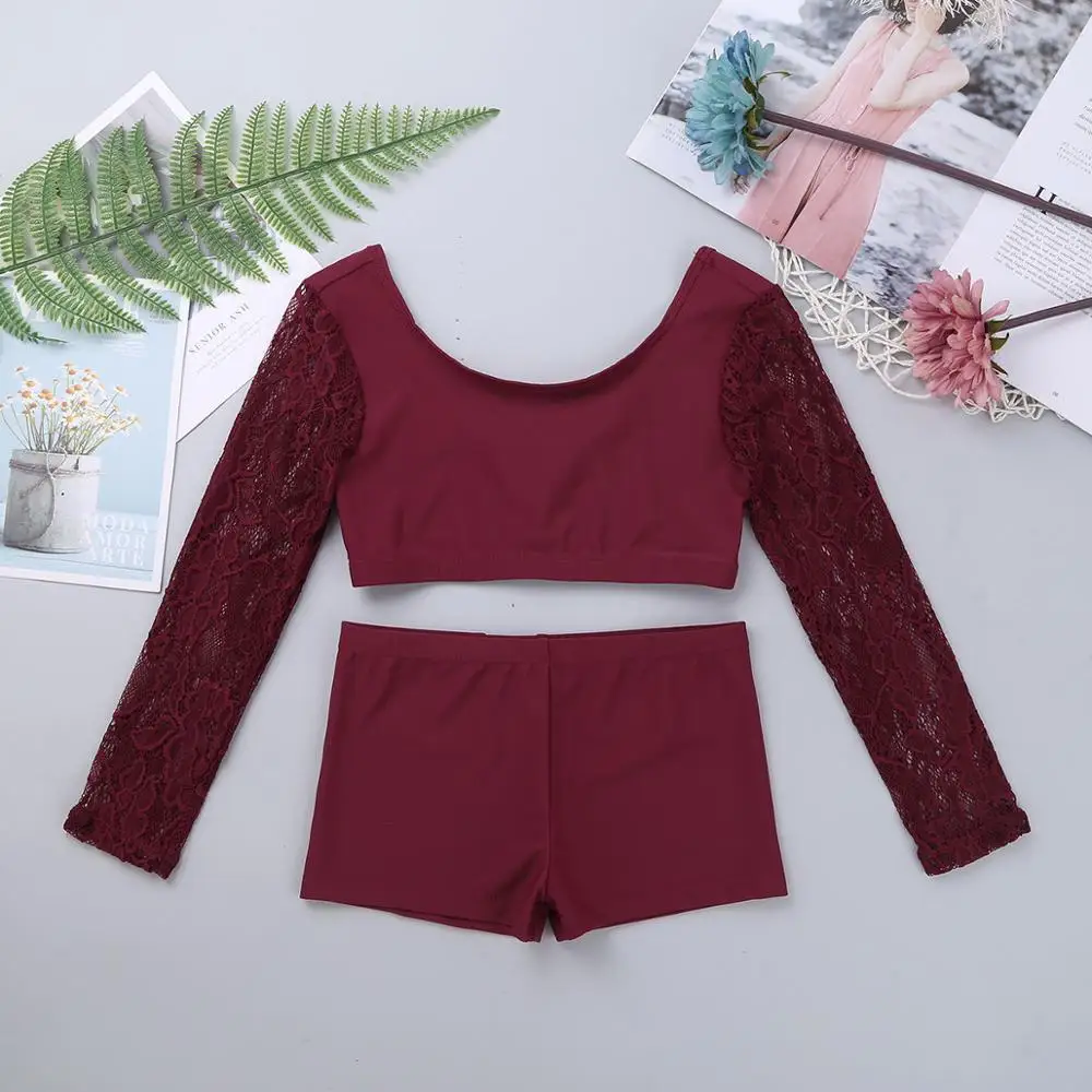 Детский топ для балета и танцев Короткие трусы костюм из двух предметов Костюм