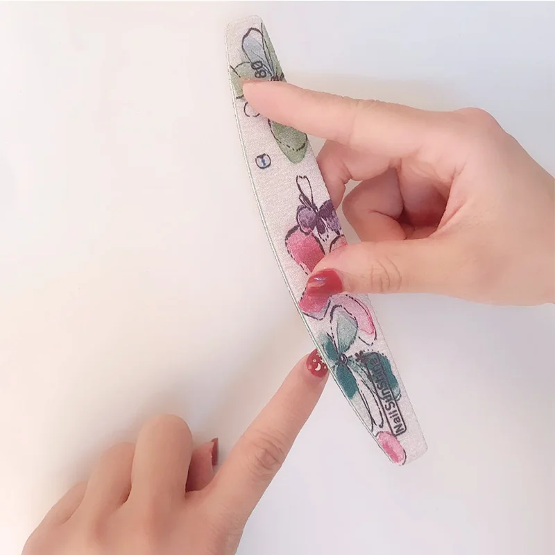 

1PC Sanding Nail File Multicolor Flower Printed Nail File Durable Nail File Frosted Fake Nails Manicure Care Tool Accessories
