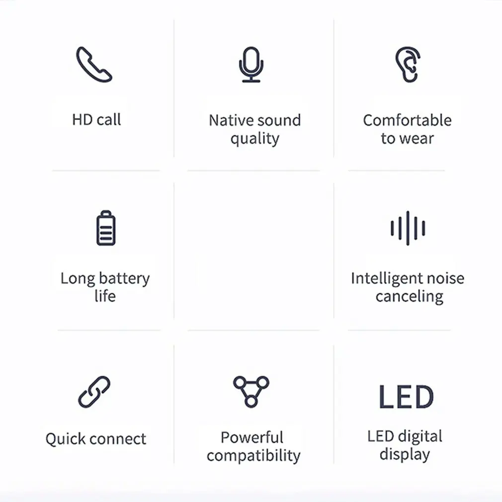 

XG13 Small Stealth Stereo Sports Headset Noise Reduction Wireless Headset With LED Digital Display Charging Box