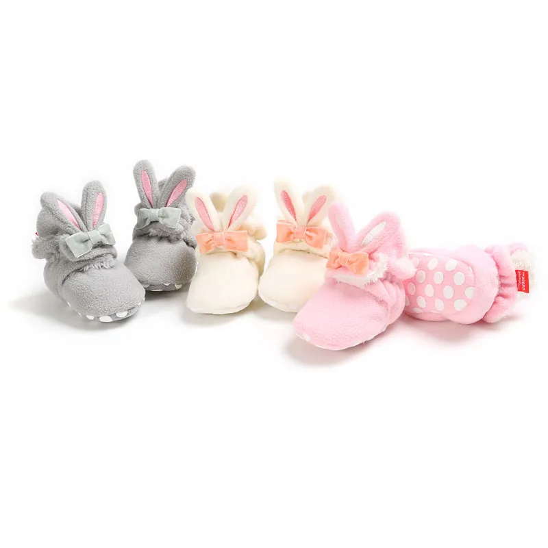 

baby boots booties winter warm shoes fluff inside rabbit ears animal newborn crawl first walkers crib shoes