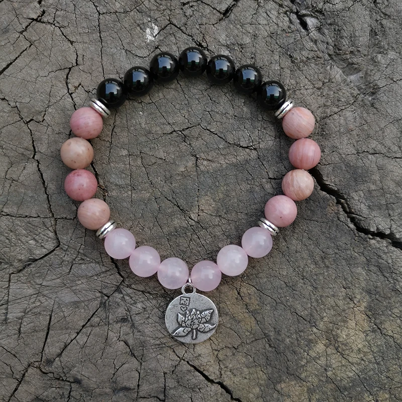 Родрохрозит 8 мм комплект розового кварца Japa Mala теплый Медитация Мала ювелирные