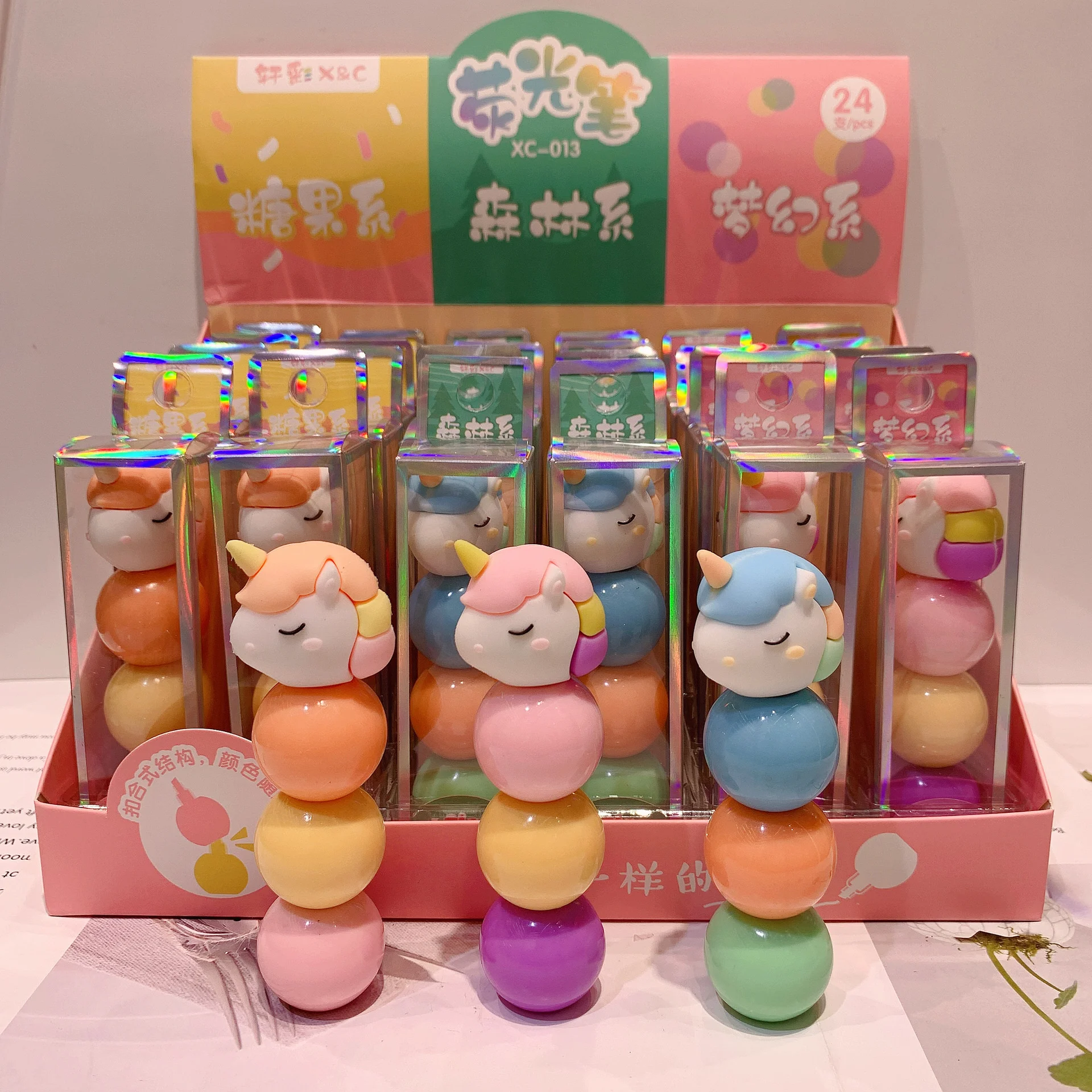 

3 цвета/1 ручка, маркеры в Корейском стиле с милым единорогом, цветная ручка Makaron с рисунком, граффити, манга, искусственные канцелярские прин...