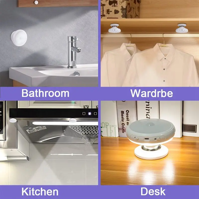 Ночной светильник с датчиком движения съемная Магнитная база перезаряжаемый