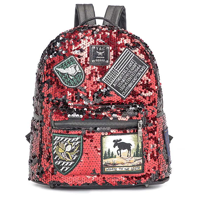 2019 новые корейские блестки милые двойные Наплечные сумки женские индивидуальные