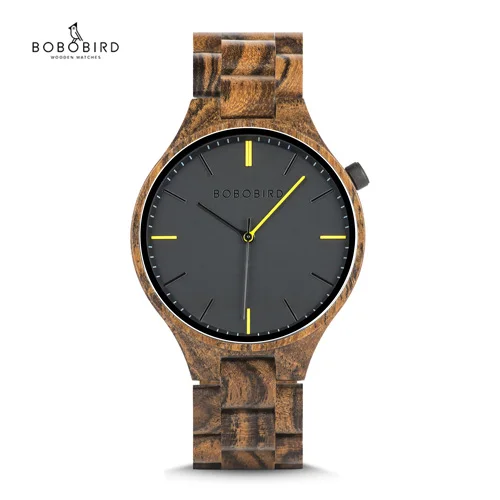 BROWN BOBO BIRD оригинальная брендовая с деревянной reloj hombre кварцевые наручные часы Простой стиль Cuatomized Прямая поставка Подарочная коробка дизайн - Цвет: BROWN