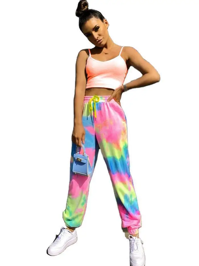 

2020 Summer Cross-Border Independent Station Women's Tie-Dye Printed Casual Sports Pants Ladies' Harem Pants