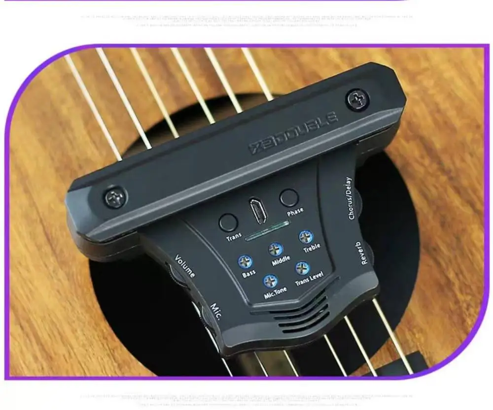 Звуковая акустическая гитара DOUBLE G0 пикапы для хора с задержкой реверберации