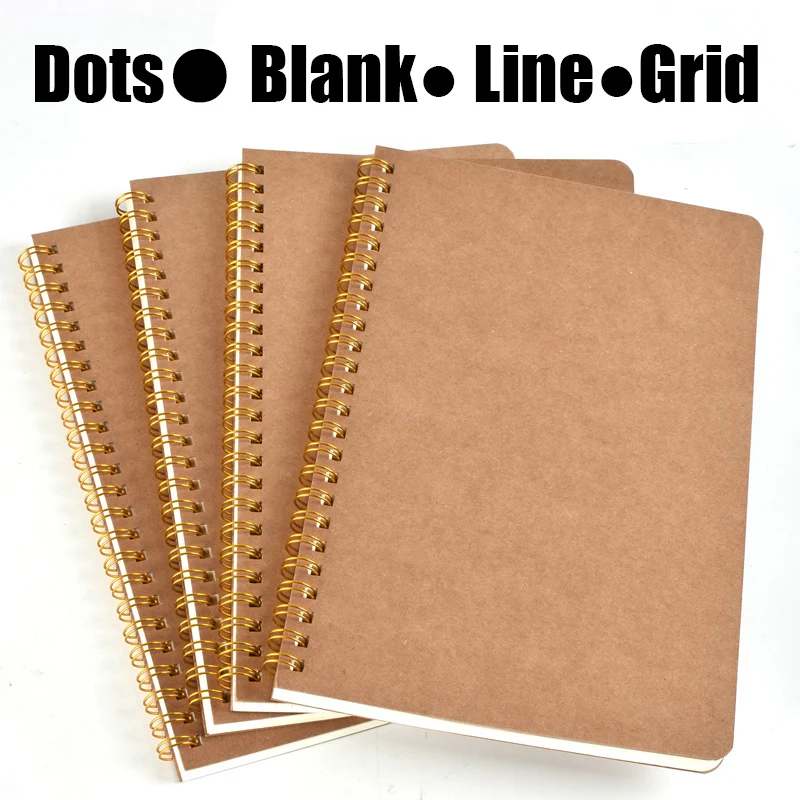 

Craft Paper Cover Dot/Line/Blank/line A5 Size Notebook Spiral Notebook