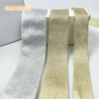 3 yards gold silver herringbone pattern ribbons polyester tape party decoration apparel sewing fabric golden satin riband
