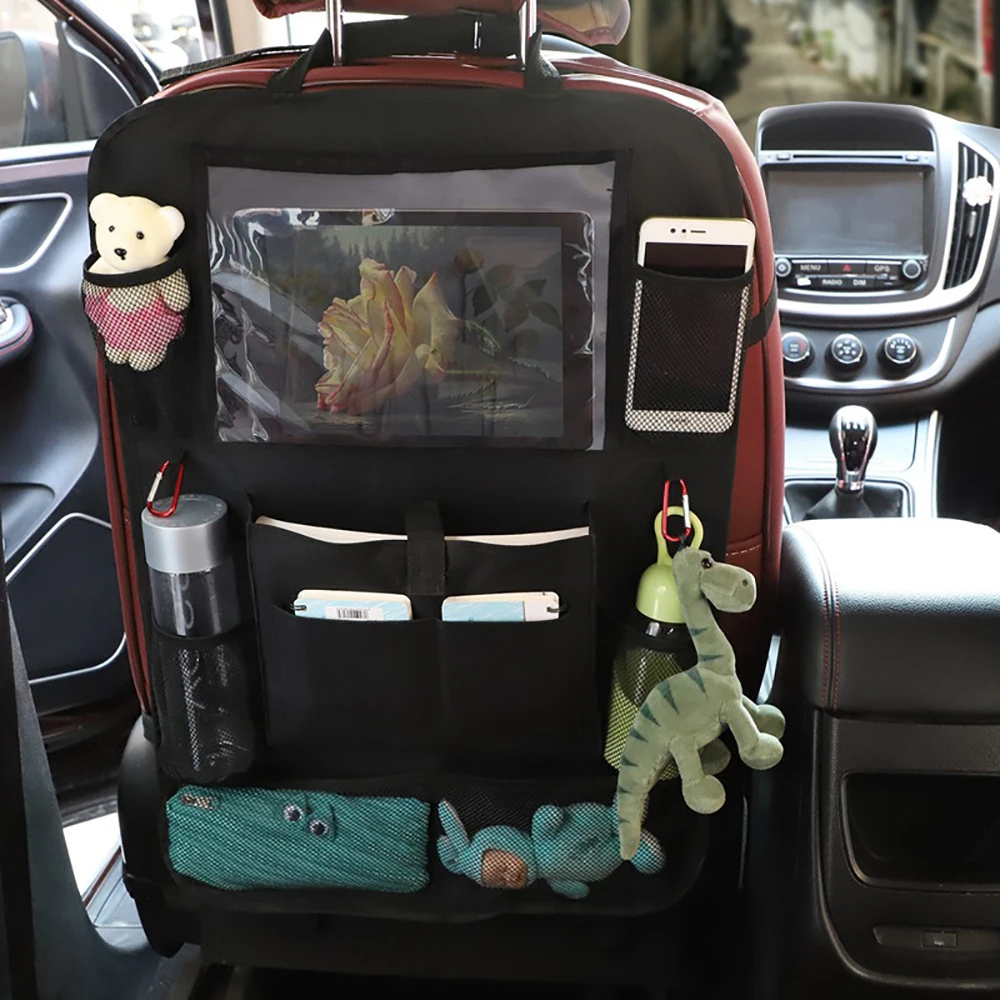 

Car Organizer Protector Car Back Seat Pouch For Kids Organizer Multi-Pocket Car Auto Phone Pocket Hanging Storage Bag Universal