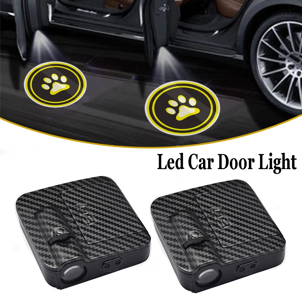 

Universal Led Car Door Projector Logo Ghost Shadow Light Auto Emblem HD Wireless Laser Welcome Lamp Carbon Fiber Courtesy Lamps