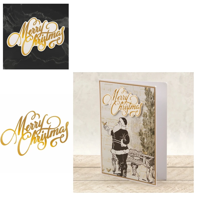 Горячая фольга пластина Счастливого Рождества Декор фраза для «сделай сам» Скрапбукинг тиснение искусство Новинка 2019