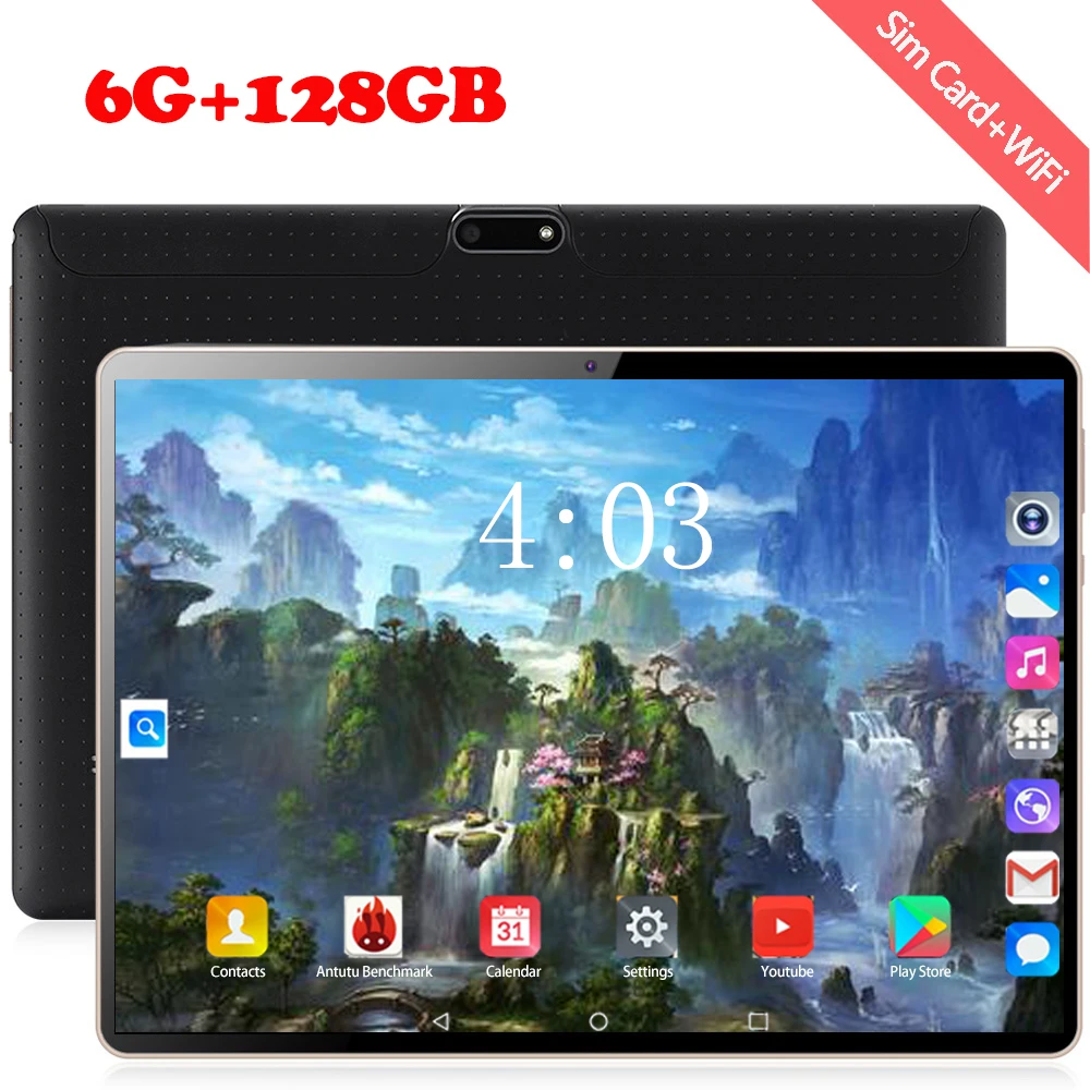 6G + 128  Android 8, 0   10  Octa Core 4           1280*800 IPS Dual SIM  WI-FI 