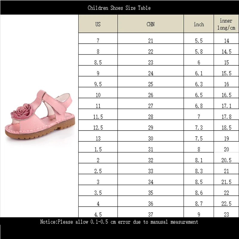 Сандалии для девочек из натуральной кожи с мягкой подошвой и цветами Женские