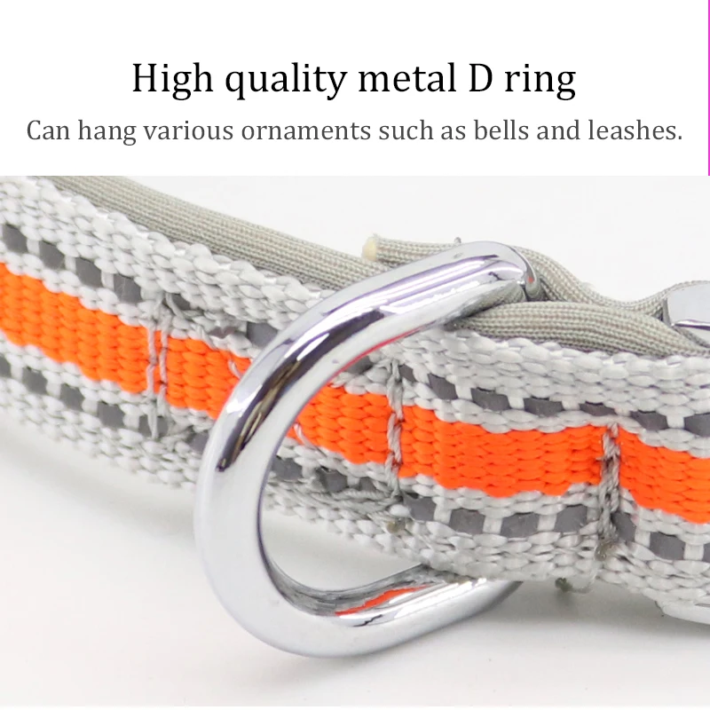

Reflective Nylon Dog Collar and Leash Set Adjustable Soft Padding Puppy Collar Small Medium Large Dog Tracking Rope Dog Leash