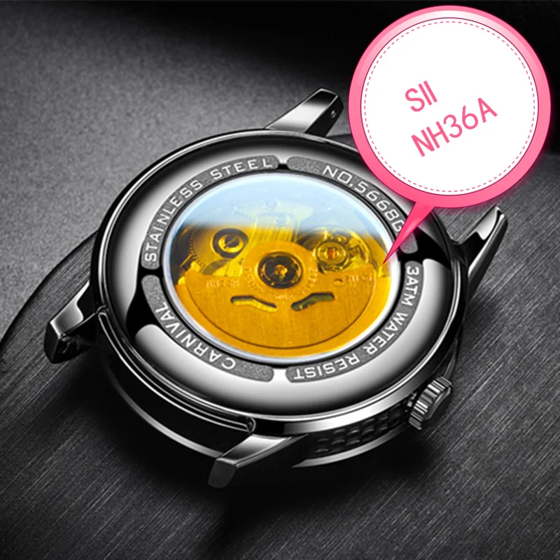 NH36A automatic watch men sapphire Luxury brand Carnival Mechanical Men Watches waterproof relogio masculino relojes hombre2020