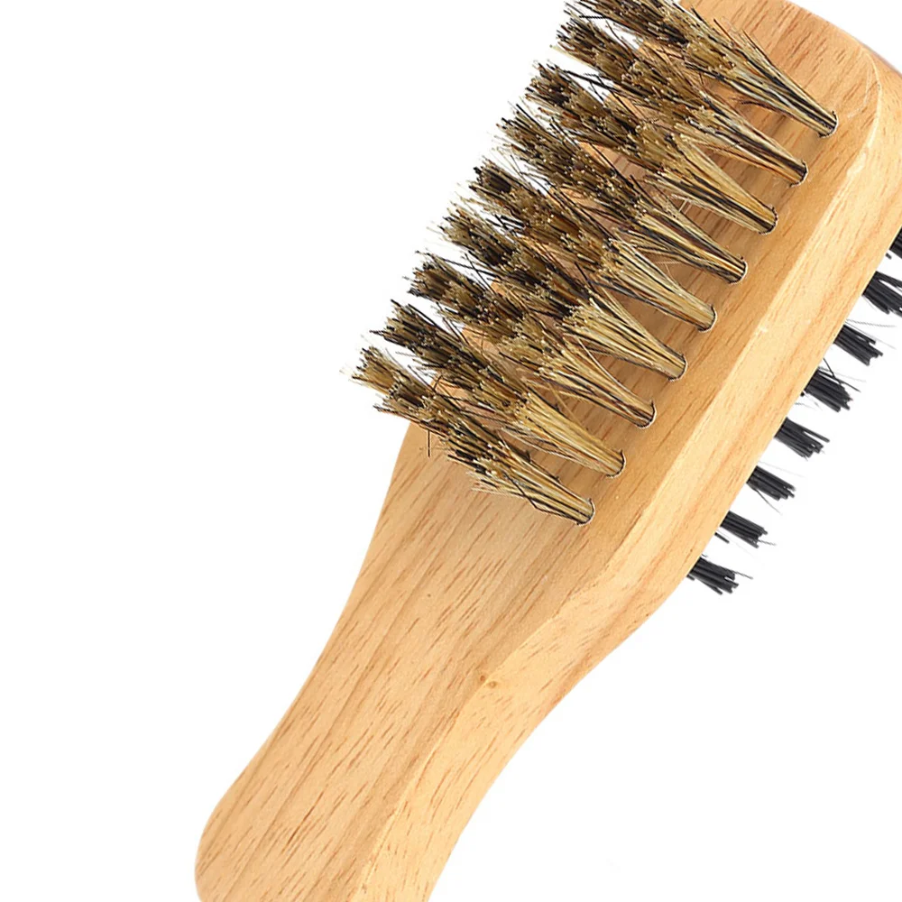 Beard Brush Pig Mane Double Sided Wooden Handle Styling Care Clean Trim Shaving Tool | Красота и здоровье