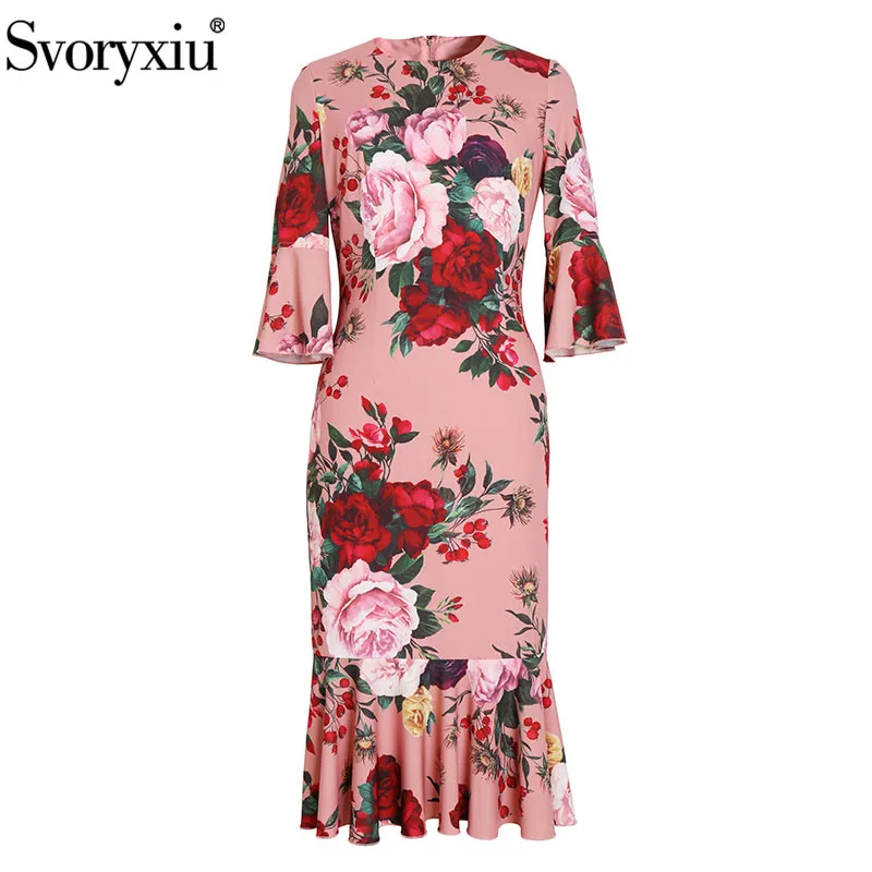 Svoryxiu женские осенне-зимние Подиумные платья русалки элегантные расширяющиеся к