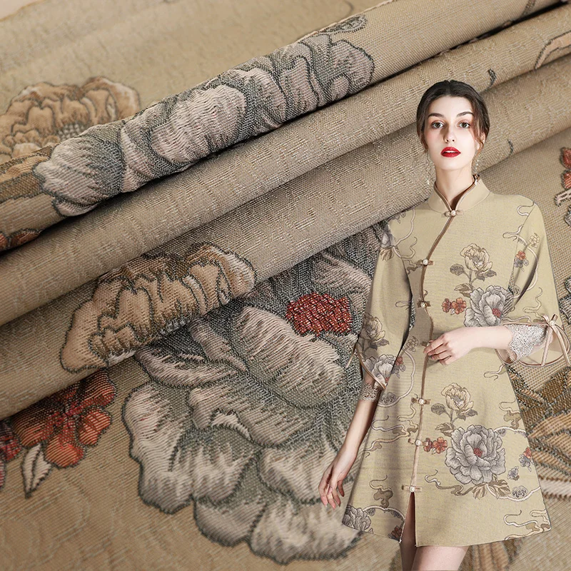 

Jacquard dress fabric sewe fabrics very beautiful and comfortable dress women fabric flowers sewing material for coat or dress