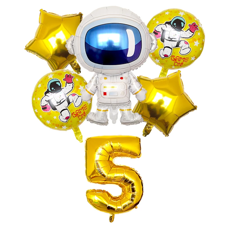 6 шт./лот Космическая вечеринка астронавт воздушный шар ракета фольга Воздушные