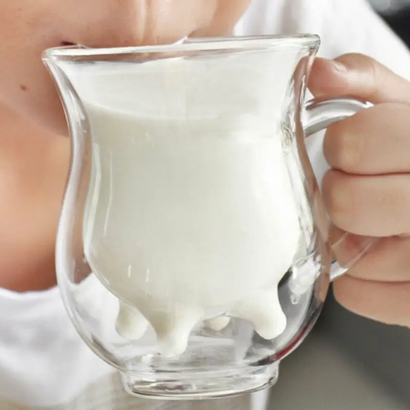 Новая брендовая модная прозрачная стеклянная кружка с двойными стенками 150/250 мл