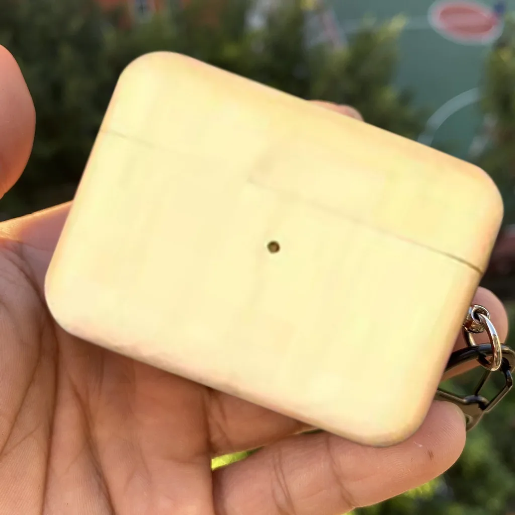 Для AirPods Pro Жесткий чехол защитный твердый деревянный противоударный для зарядки