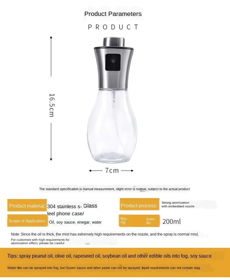 

BBQ Barbecue Cooking Tool Spray Bottle Oil Sprayer Oiler Pot Can Pot Cookware Kitchen Tool Glass ABS Olive Pump Spray Bottle