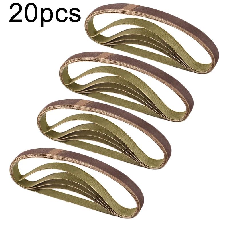 

20 Pcs Set Sander Abrasive Sanding Belts 40 / 60 / 80 / 120 Grit 330mm X 10mm