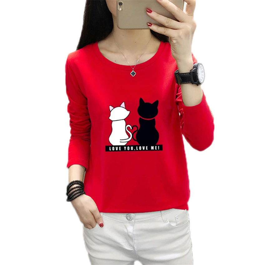 

5colors Avocado Green Long Sleeve T-shirt Print Women Loose Spring Autumn Bottoming Shirt Plus Size Top Leisure Lady Clothes