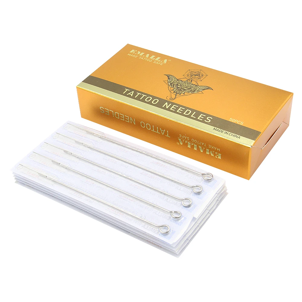 

1209RS 50PCS Premium Tattoo Needles Round Shader microblading Sterilized Stainless Steel For Tattoo Machine Gun Supplies