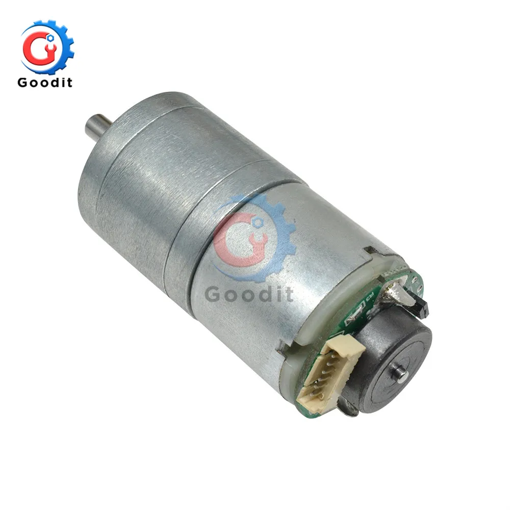 DC 12V 25GA-310 кодировщик Шестерни Мотор редукторы скорости игрушки моторные с металлической Шестерни коробка колеса автомобиля мини DC из Металла Мотор 100 об/мин