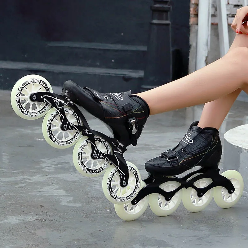 

Обувь для скоростного катания, взрослые, мужские, женские роликовые коньки из углеродного волокна, роликовые коньки с большими колесами, Де...