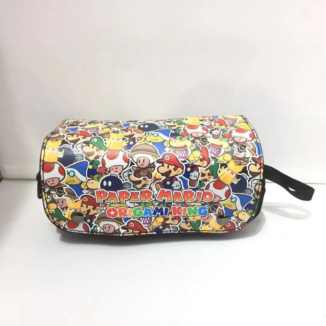 super mario bros pencilcase double layer large capacity zipper stationery student penbag zip bags multifunction stationery toys free global shipping
