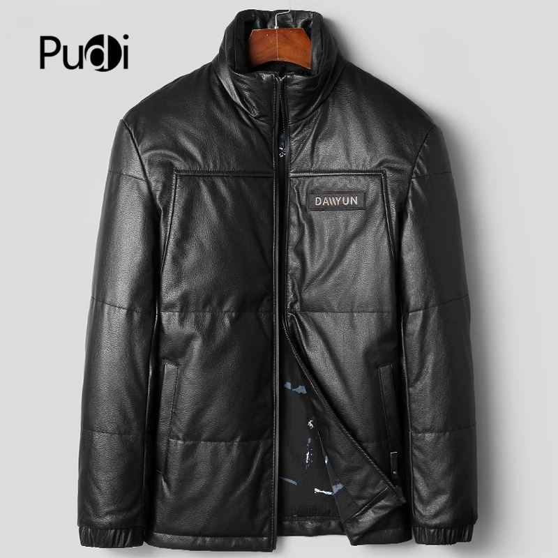 

Новая модная мужская куртка Pudi MT104 из натуральной кожи, Куртки из натуральной овечьей кожи, зимние теплые пальто, верхняя одежда