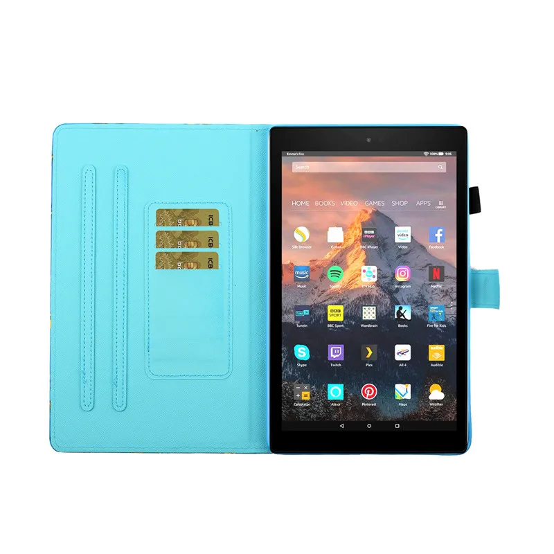 Чехол для планшета Kindle Fire HD 8 ''дюйма 2017 2016 HD8 PU кожаный бумажник силиконовый