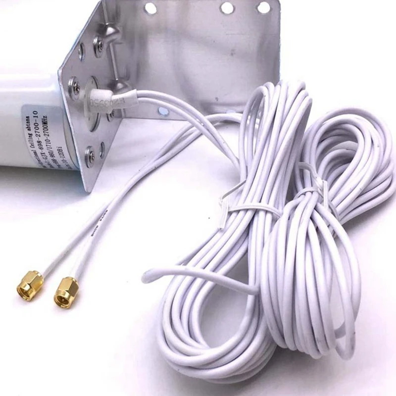 3G 4G LTE External Antenna Outdoor with 5M Dual SlIder CRC9/TS9/SMA Connector for 3G 4G Router Modem