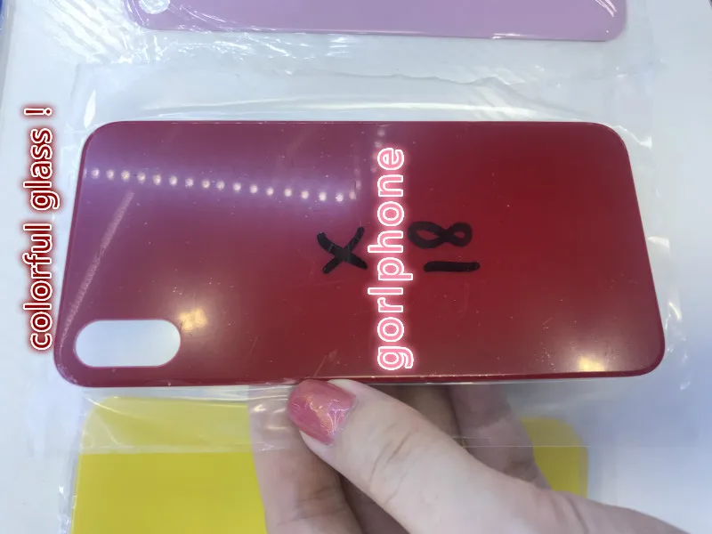 Для iPhone x крышка батареи задняя дверь стекло Корпус Замена задняя стекло красный синий желтый розовый цвет задняя стекло